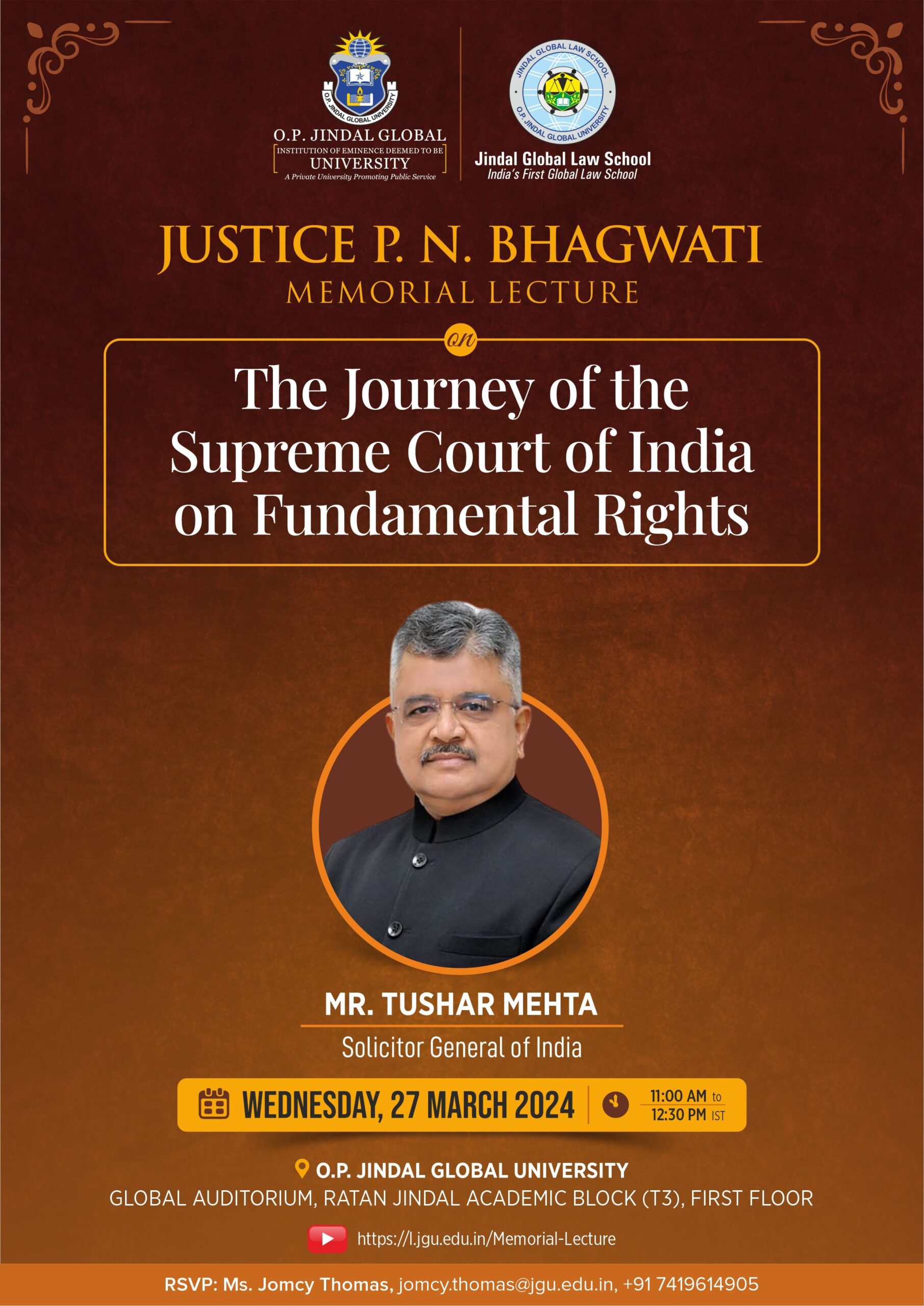 JUSTICE P. N. BHAGWATI MEMORIAL LECTURE on The Journey of the Supreme Court of India on Fundamental Rights
